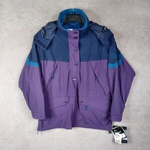Vintage Head Jacket Womens Medium‎ Purple Anorak Wind Rush Supplex Nylon